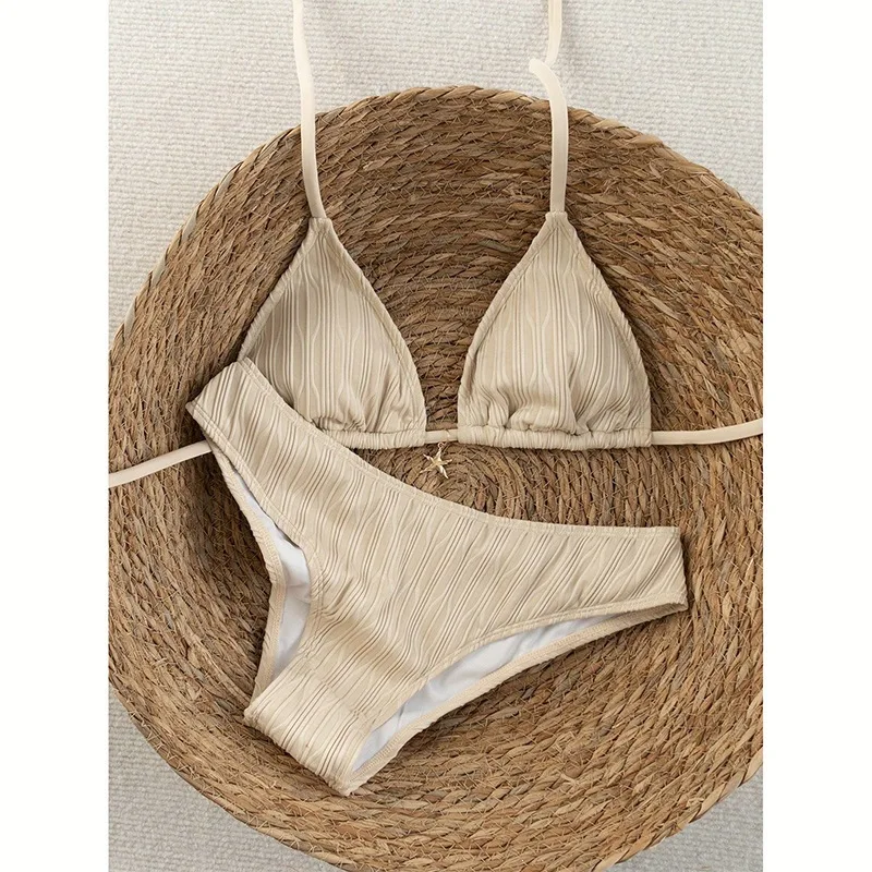 

sexy metal starfish plain halter bikinis sets two pieces thong swimsuits bathing suit beach outfits swimwear tankini biquini