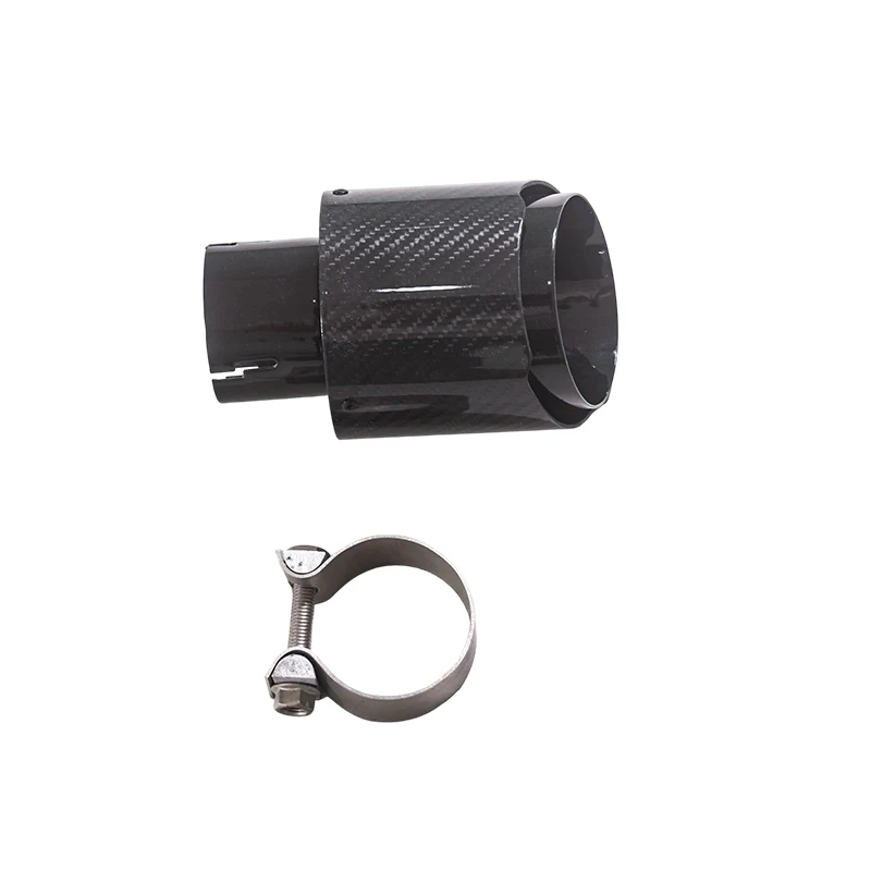 For OEM General Automotive Exhaust Head, 304 Stainless Steel Black Carbon Fiber Tube Head, General Decorative Tail