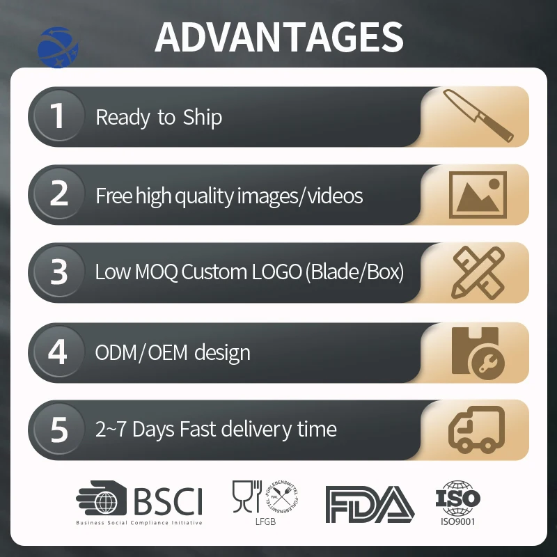 New Kitchen 6 Pcs Chef Knives Set High Quality German Steel Red Wood Handle