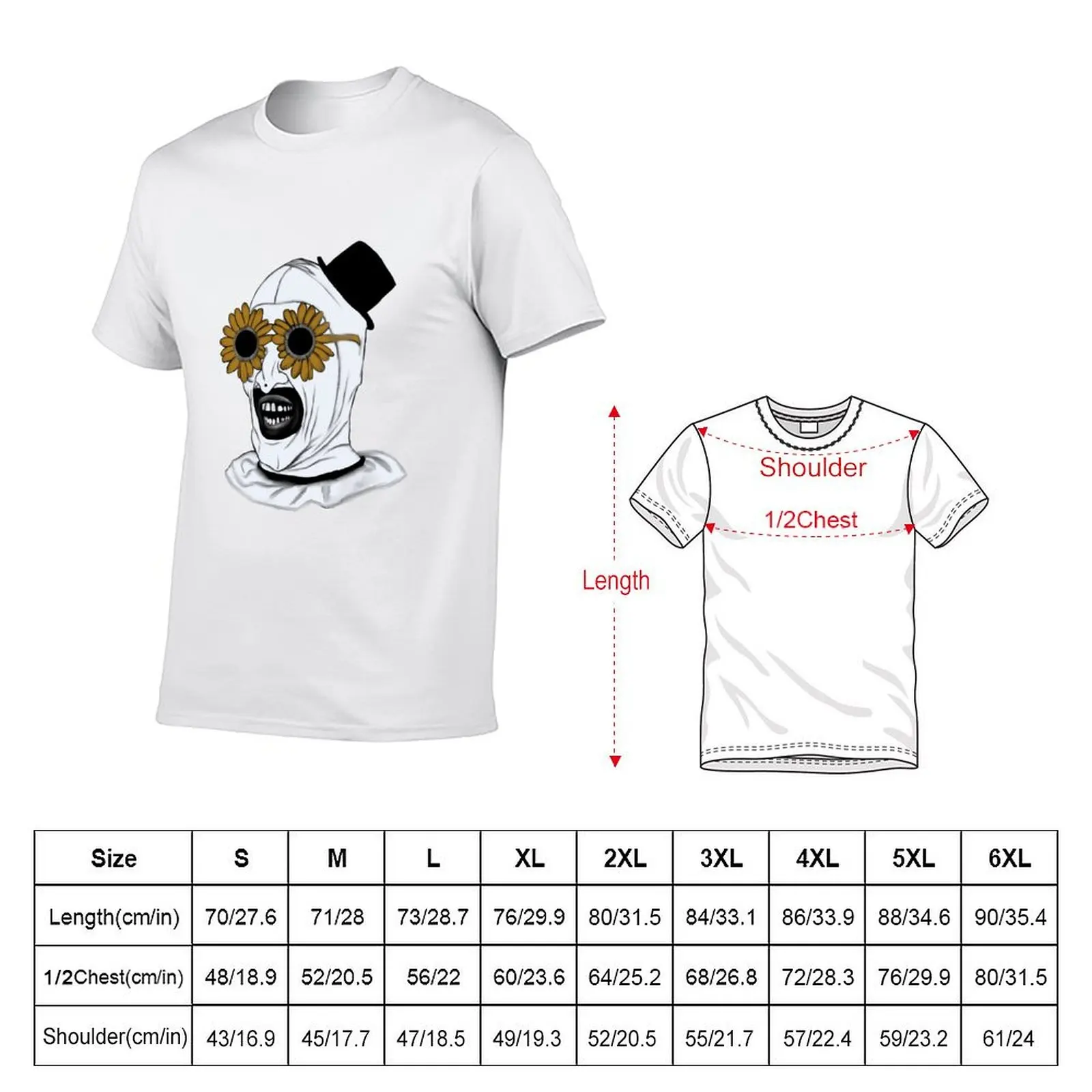 Terrifier Art the Clown Illustration T-Shirt Casual Everyday Wear T-Shirt