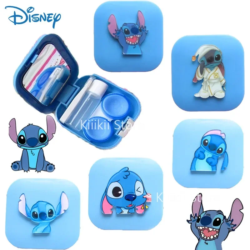 Estuche para lentes de contacto de Disney Stitch Mini, Kit de viaje, fácil de llevar, caja de lentes de espejo, contenedor Lymouko, bolsillo