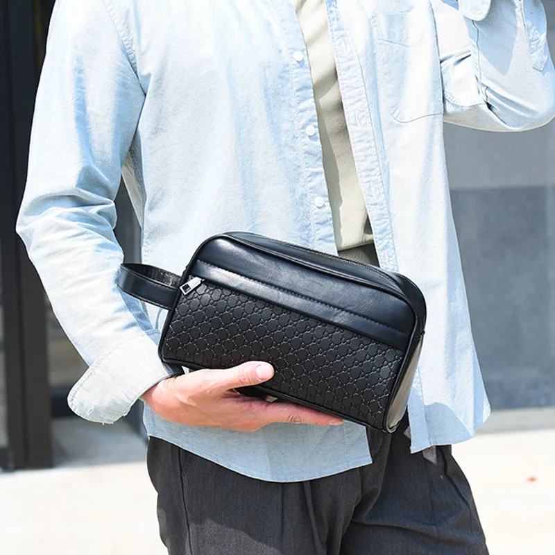 Designer Men's bag High Quality Leather Clutch Bag Fashion Brand Handbag Classic Business Clutches Phone Purse Male Pouch Bolsos