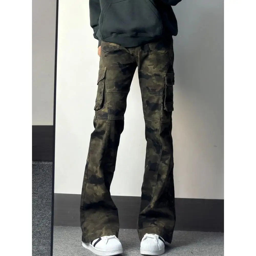 

American High Street Camouflage Pants Men's Autumn Winter New Sle Multi ket High Waist Workwear Straight Leg Jeans