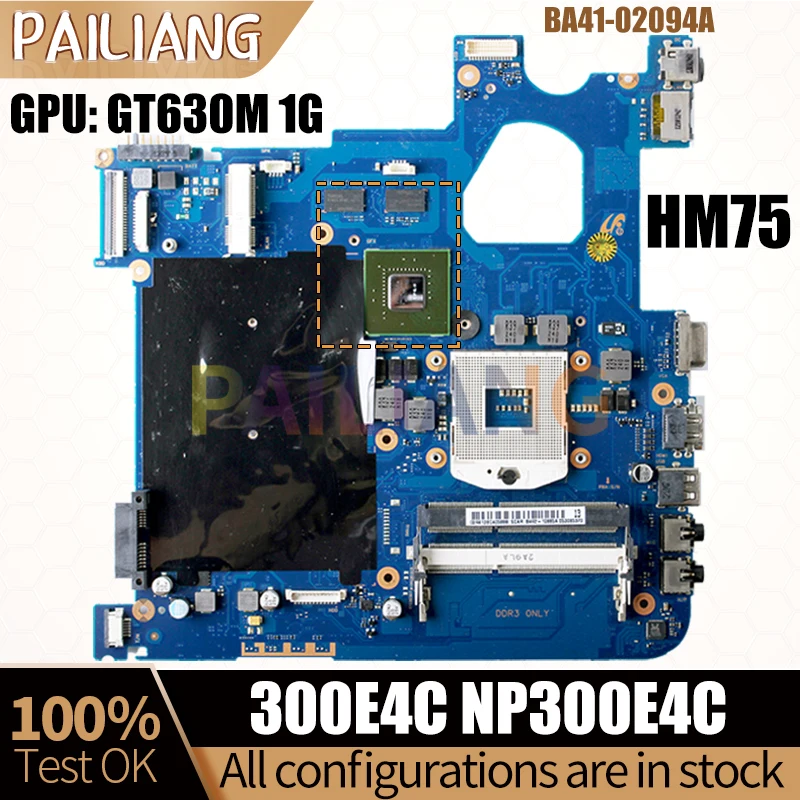 For SAMSUNG 300E4C NP300ELaptop Mainboard BA41-02094A BA92-10885A SLJ8F N13P-GL-A1 HM75 GT630M 1G Notebook Motherboard Full Test