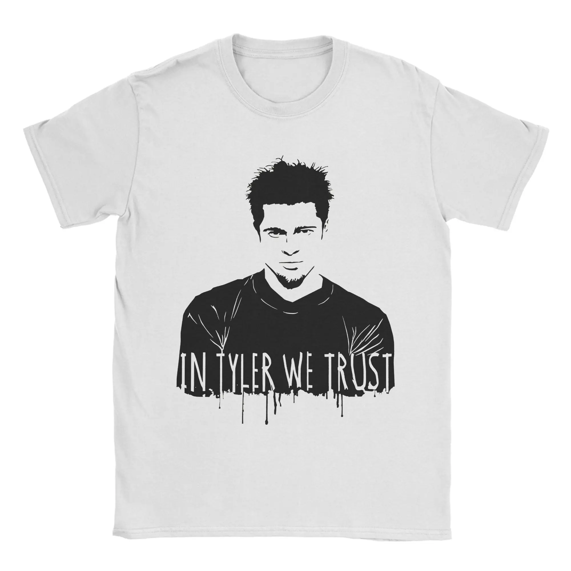 

Hip Hop Retro Fight Club In Tyler We Trust T Shirt Men's Round Neck Short Sleeve Top Tee Cotton Summer Top Tee