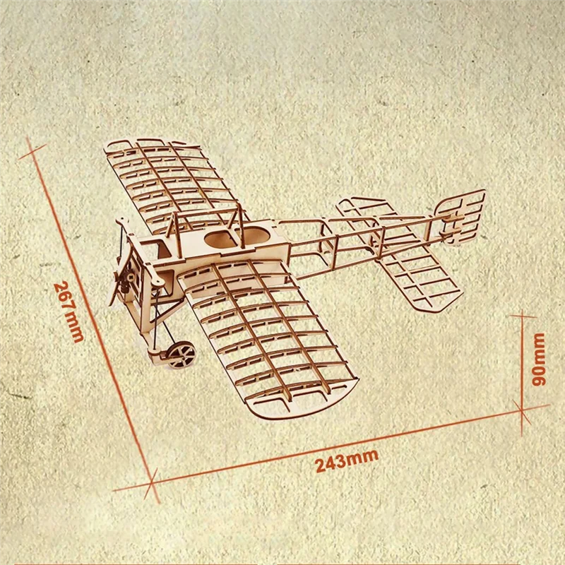 AS96-modelo de avión de simulación de madera, conjunto de avión de madera ligera, adornos educativos de madera tridimensionales