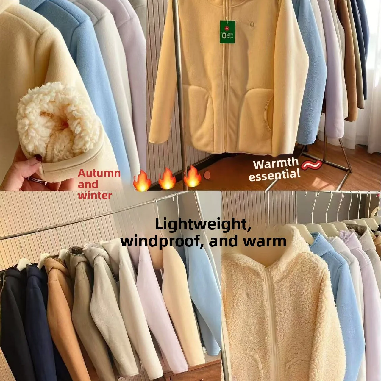 

Thiened Double-sided Fce Lamb Velvet Hooded Jaet Couples Warm Comfortable Coat Youth Loose Fit Autumn Winter Coat