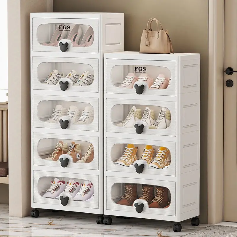 

Dustproof Multi-Layer Storage Cabinet Home Baby Closet Rack Shelf Organizer for Toys & Snacks - Compact & Versatile
