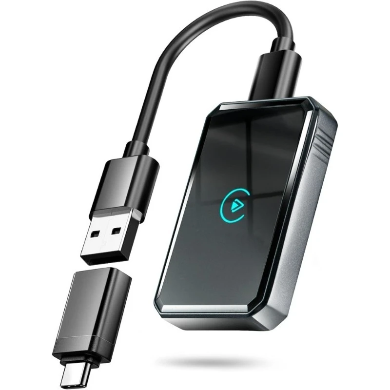 

Беспроводной адаптер CarPlay 2 в 1, Android Auto, мини Bluetooth 5,3, Wi-Fi 6, быстрое подключение для iPhone Android