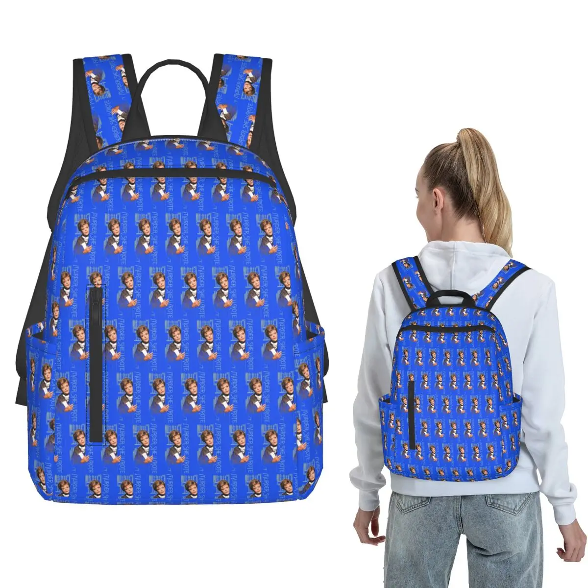 

Angela Lansbury Murder She Wrote Backpack Large Capacity Boys Girls BookBag School Bag Shoulder Bags for Men Women