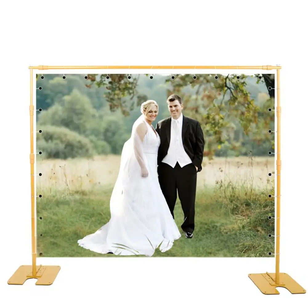 SH 2.4X3M Iron Plate Background Frame Heavy Duty Photo Backdrop Background Stand Adjustable Telescopic Background Support System