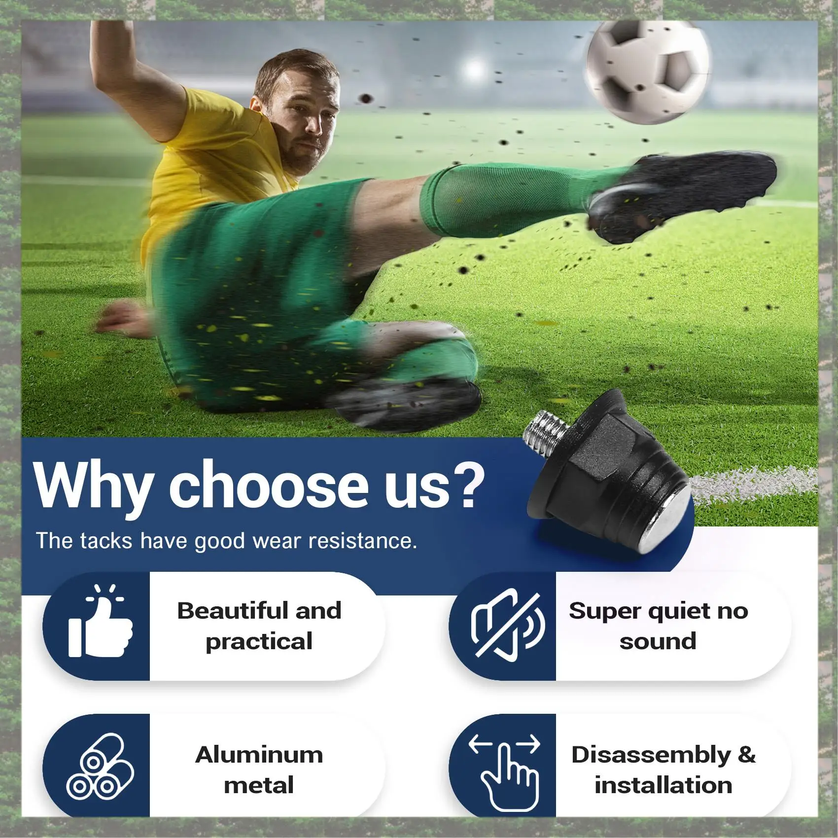 

【STOCK】12 Pieces Football Boots Studs Replacement Professional Sport Replacing Equipment Footwear Accessories With Wrench