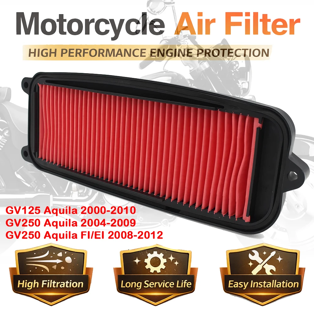 Filtro de aire para motor de motocicleta, limpiador de filtro de admisión para HYOSUNG GV125 Aquila 2000-2010 GV250 Aquila FI/EI 2004-2012