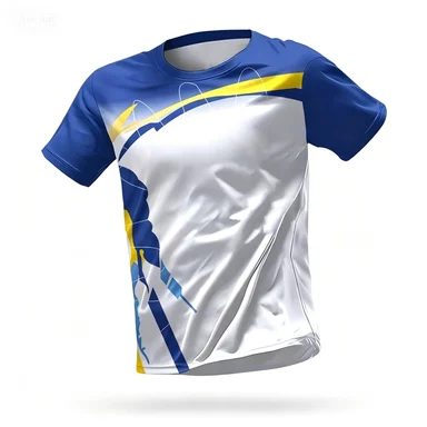 Sports Gradient Themed Short Sleeved Men's Thin Breathable Fitness T-shirt image 2