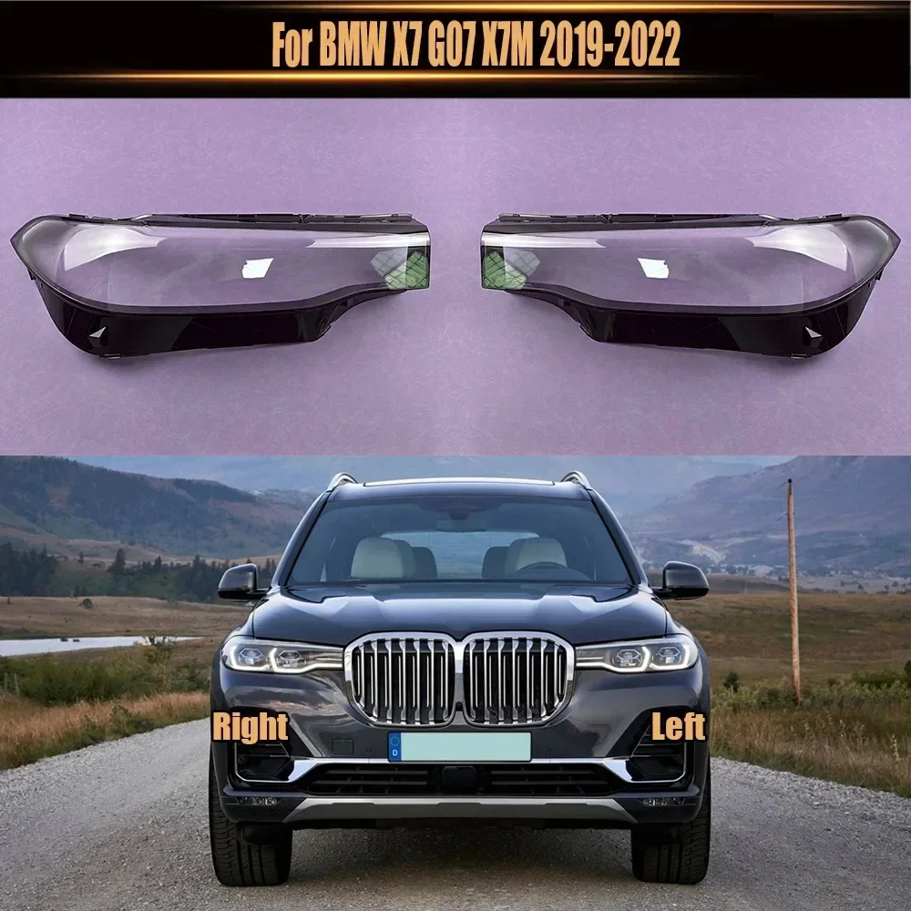 

For BMW X7 G07 X7M 2019-2022 Car Front Headlight Lens Cover Lampshade Lampcover Head Lamp Light Glass Shell