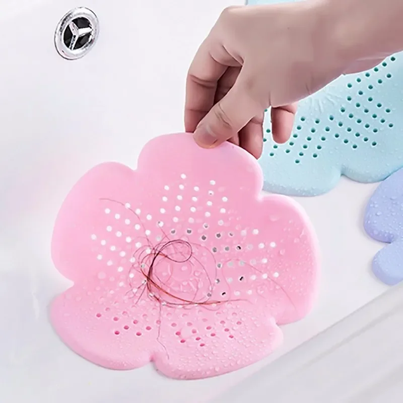 Flower Shape Kitchen Sink Drain Silicone Hair Catcher Bathroom Stopper Strainers Shower Cover Basin Sink Filters Floor Drain