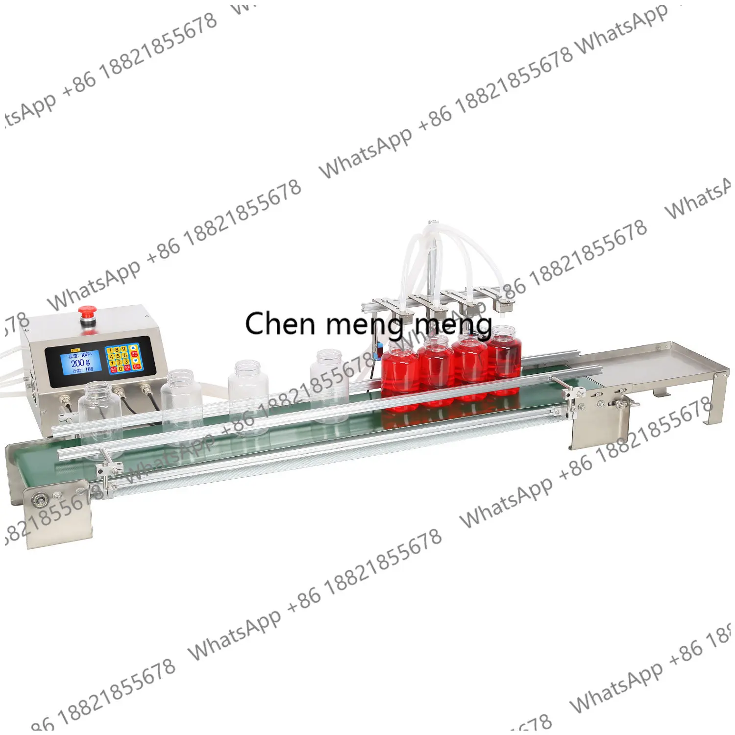 

Automatic filling machine assembly line soy milk beverage small conveyor belt multi-head quantitative liquid dispensing machine