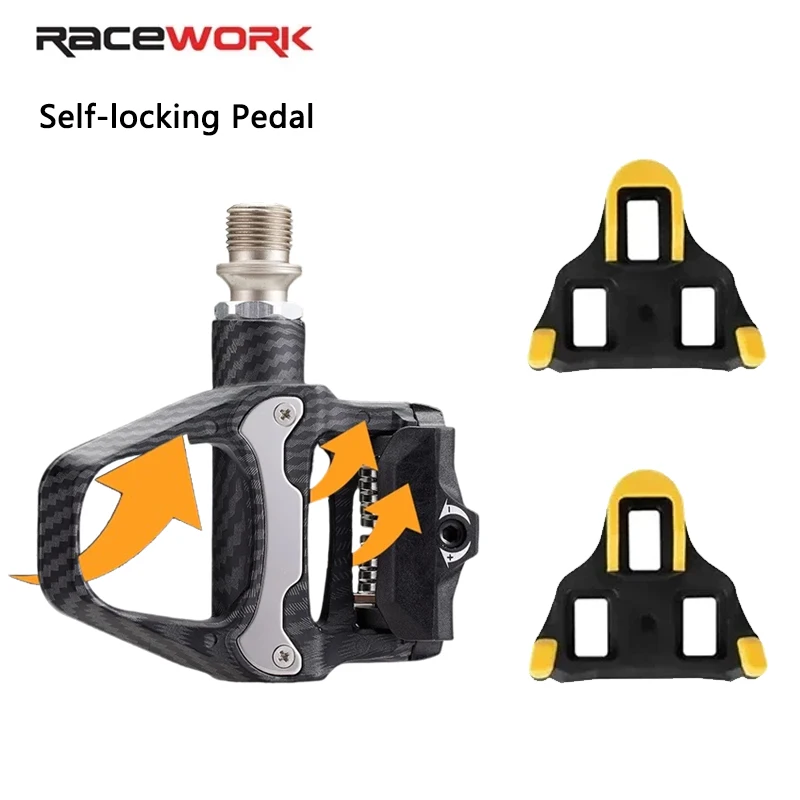 

RACEWORK Peilin SPD Road Bike Pedals | Auto-Lock Clip-In System | Carbon Fiber Pattern Design | Ultra-Light Sealed Bearings