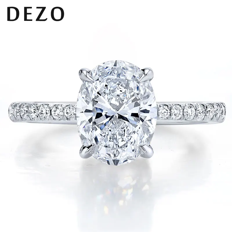 

DEZO 3.0ct Oval Cut Moissanite Engagement Rings For Women 925 Sterling Silver Wedding Anniversary Fine Jewelry