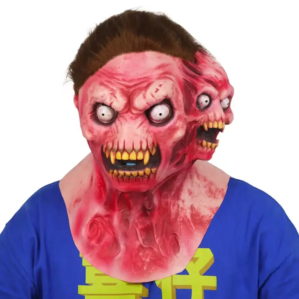 Halloween Horror Alien Double Head Mask Hood Screamer Zombie Devil Mask