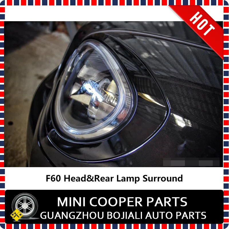 Brand New ABS Plastic mini countryman F60 Only Black Color Rear Tail Lights+Head Lamps Rims Surrounds Covers (4 Pcs/set)