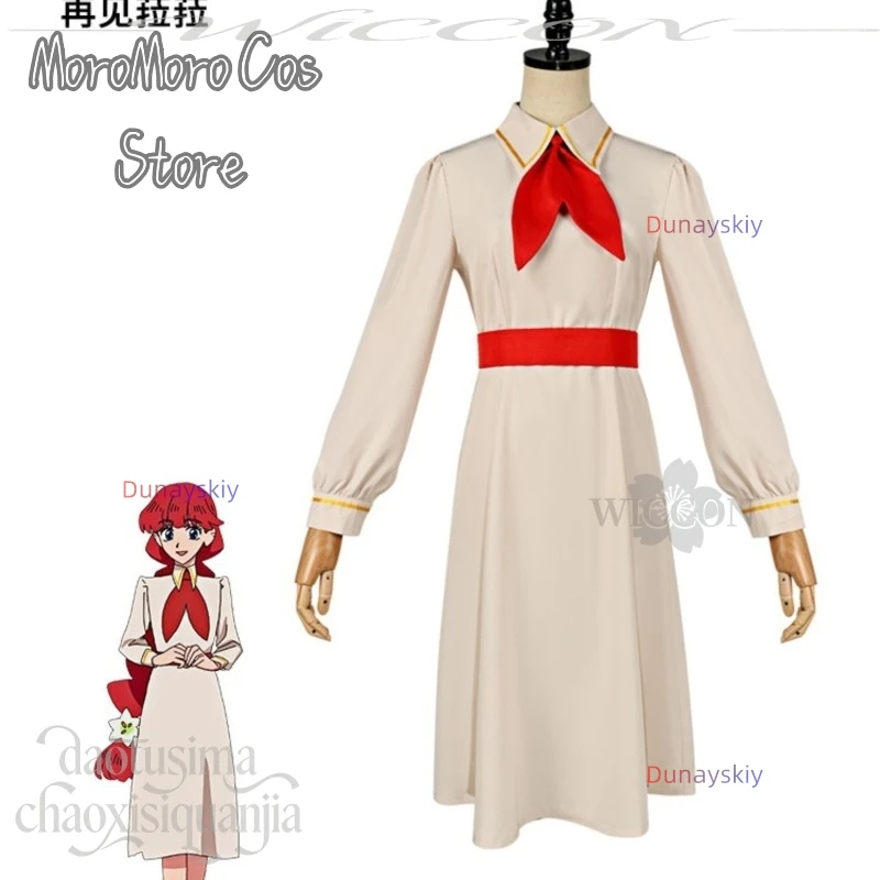 New Anime Sayonara Lara Cosplay Lara Kawaii платье Japanese School Uniform JK Cute Dress Bow Red Long Wigs Halloween Christmas view 3