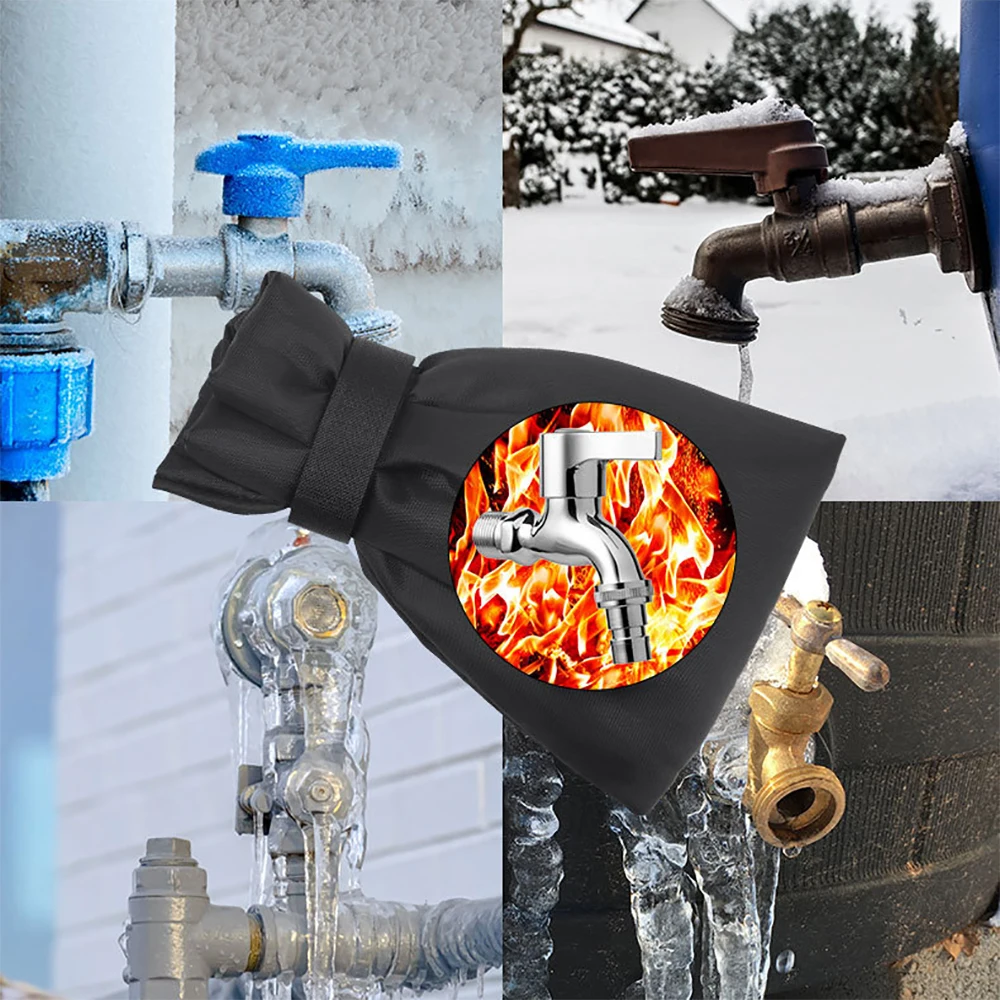 Winter Outdoor Faucet Insulation Sleeve Cover for Garden Tap Anti Freezing Reusable Protector for Hose Bib in Cold Weather