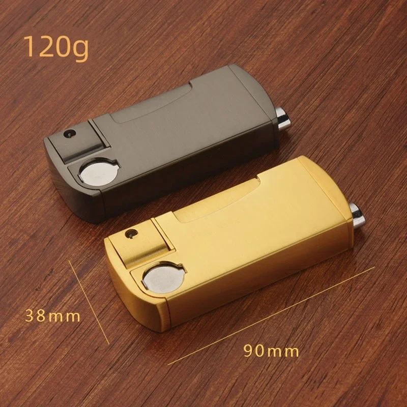 New Metal Windproof Pipe Butane Gas Open Flame Lighter Creative Side Pressure Ignition Unusual High End Men\'s Essential Gift