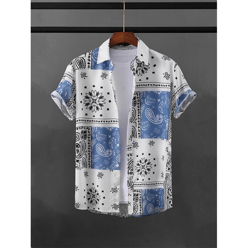 New Retro Paisley Shirt Ethnic Graphic 3D Print Men\'s Women Short Sleeves Shirts Casual Streetwear Blouse Unisex Tops Clothing