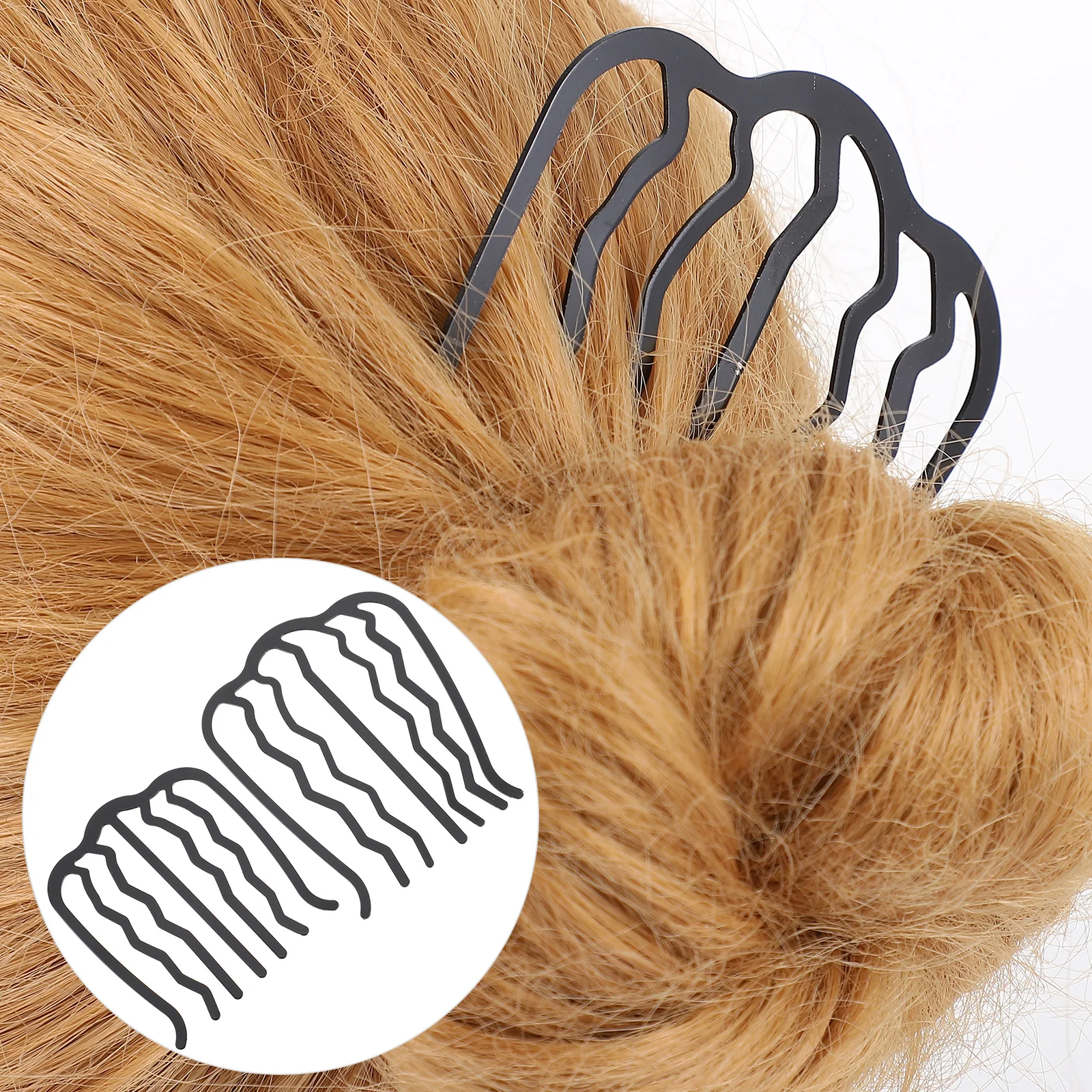 

2Pcs Side Hair Fork Metal Hairpin Stick Hairstyle Comb Women Headdress Girls Accessory Durable Comfortable Long Thick Hair Easy
