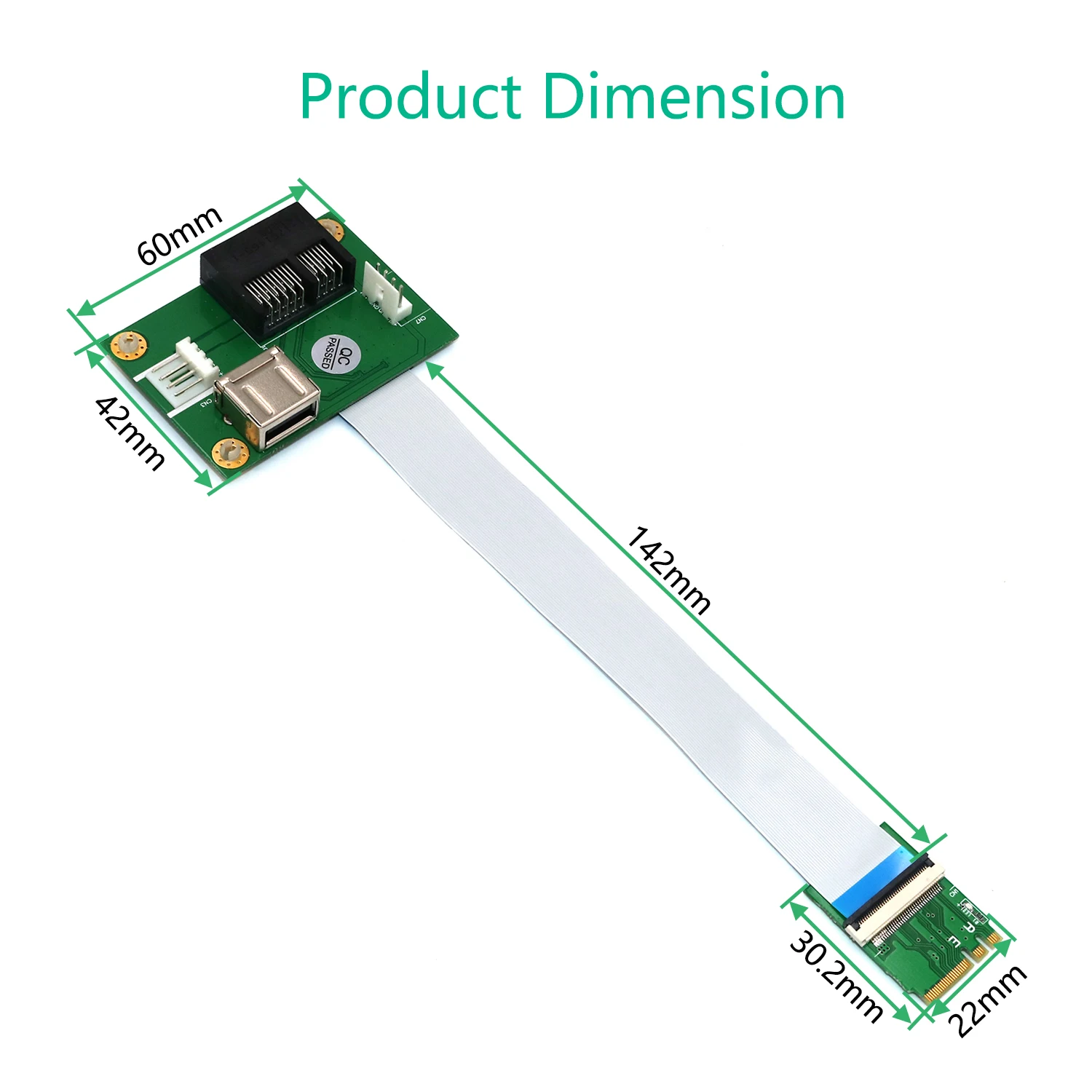 PCIE Riser NGFF M.2 Key A/E to PCI-E Express X1+USB Adapter Riser Card z kablem FPC 4-pinowy kabel zasilający PCIE Konwertuj kabel