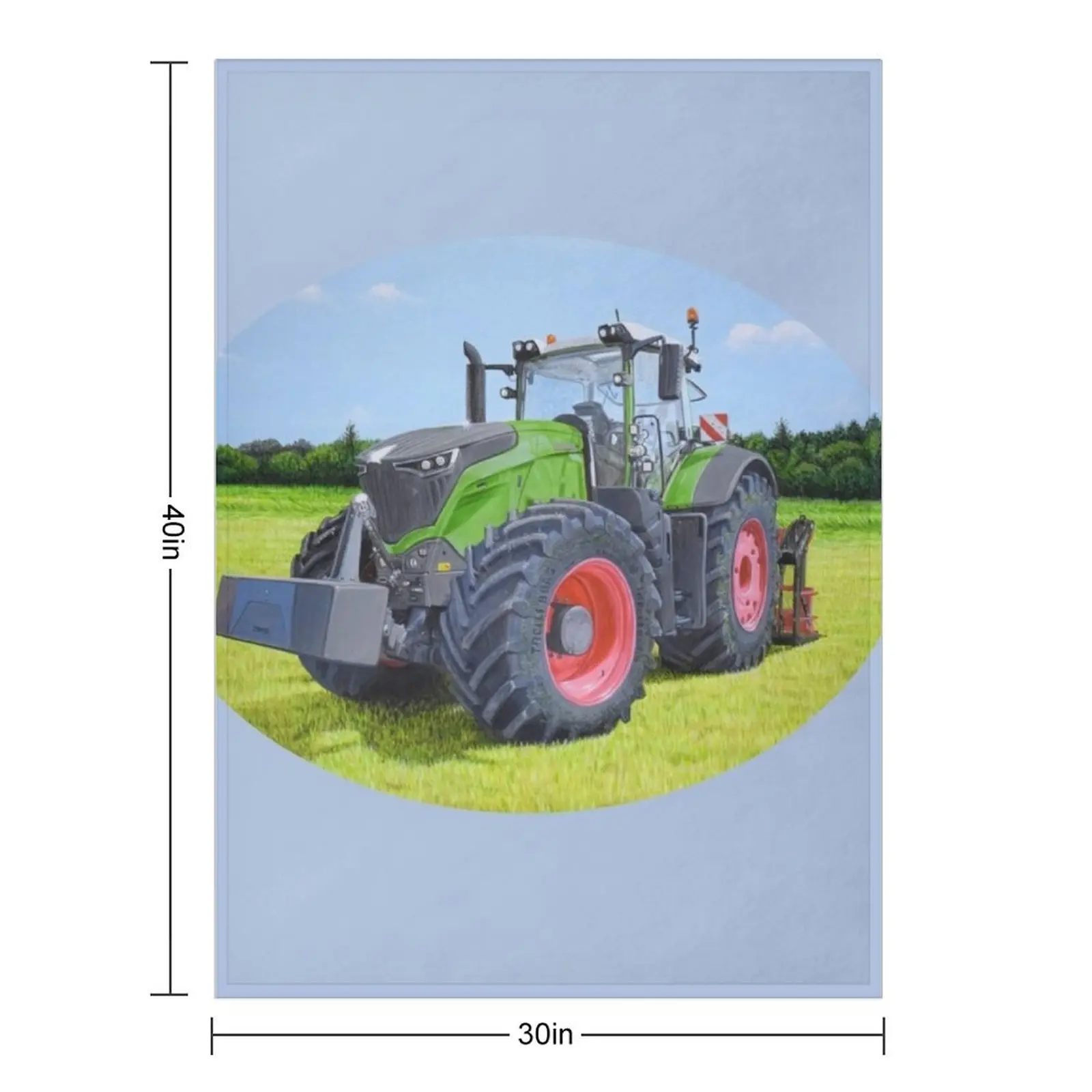 Green Tractor in Field (blue) Throw Blanket Warm Multi-Purpose Blankets For Baby Soft Big Bed covers for winter Blankets