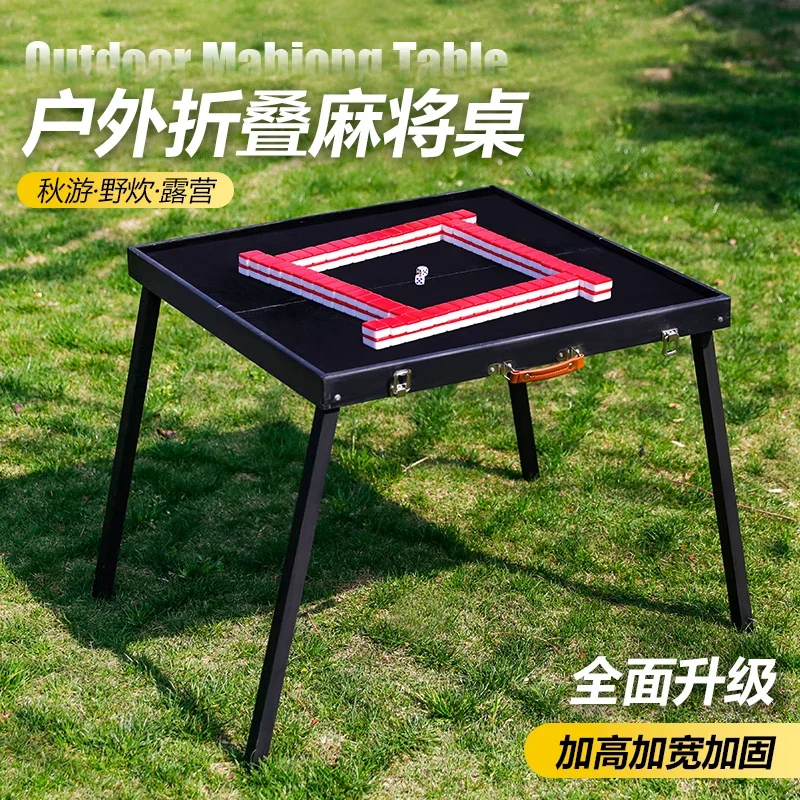 Mini Mahjong Camping Travel Outdoor Portable Folding  Table Cards Household Small Sparrow Set Dormitory