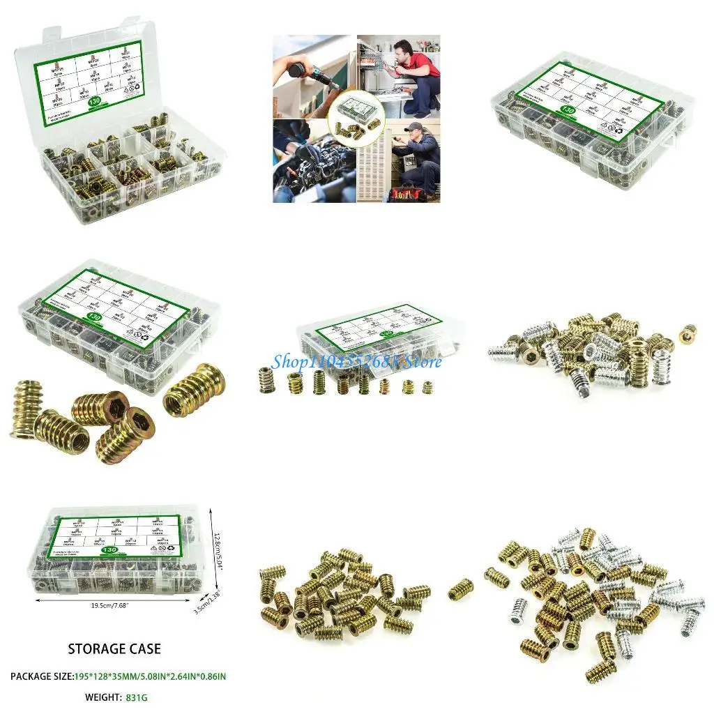 

Y6GD Convenient Nut Assortment Threaded Inserts for Furniture Repair & Constructions