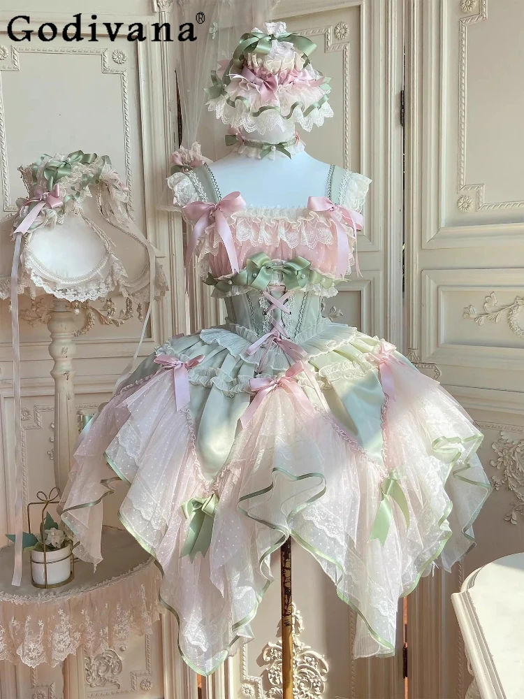 

Lolita Dresses for Woman New Spring and Summer Suspender Dress Jsk Sweet Girl's Wedding Dress Birthday Party Ball Gown Vestidos
