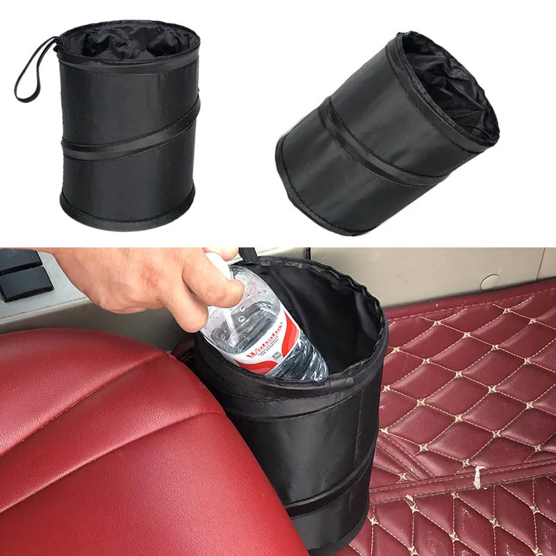 

Black Trash Can Pack Waterproof Car Trash Bag for Little Leak Proof Car Cooler Garbage Bag with Side Pocket