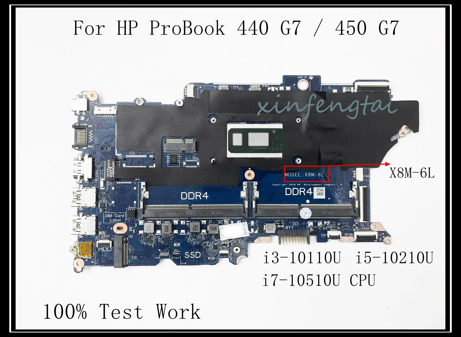 

DA0X8MMB6D0 For HP ProBook 440 G7 450 G7 Laptop Motherboard DDR4 UMA With i3 i5 i7 10th gen CPU 100% Test Work