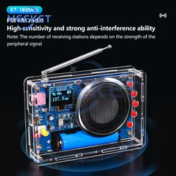 DIY FM Radio Electronic Kit Adjustable Frequency 87-108MHz Digital Display DIY Soldering Project Practice Solder RDA5807S