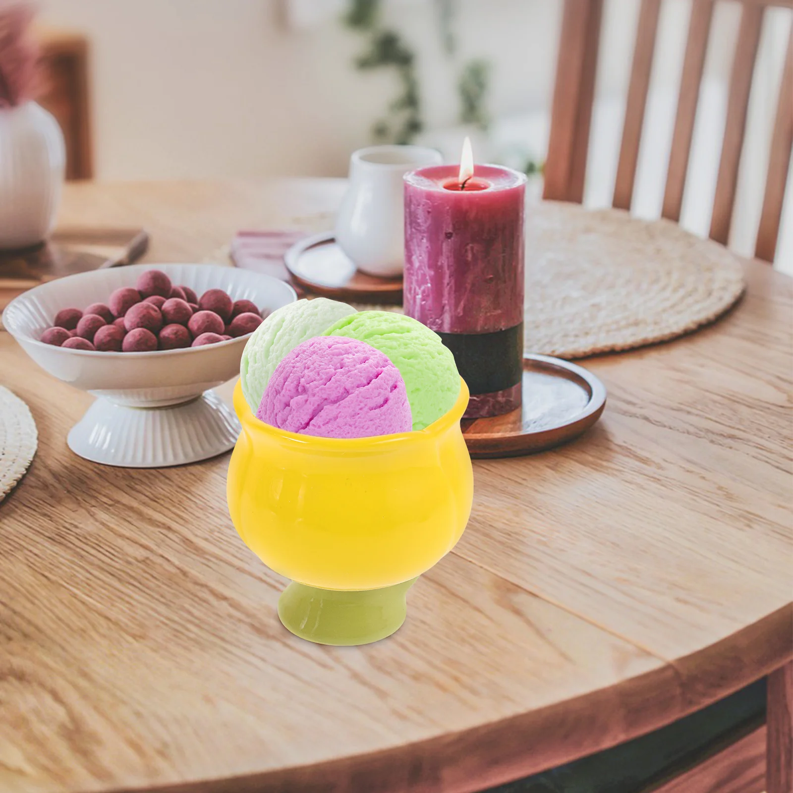 

Creative Tulip Ice Cream Ceramic Cup High Footed Flower Mug for Desserts Coffee Holder Unique Home Decor