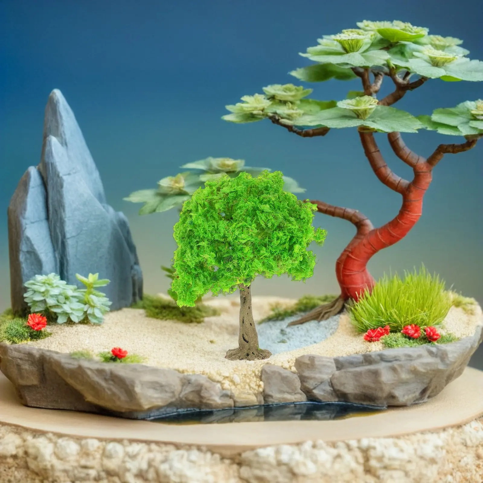 

Miniature Sand Table Decoration Trees Green Artificial Landscape DIY Scenery Craft Railroads Micro Landscape Tiny Tree Ornaments