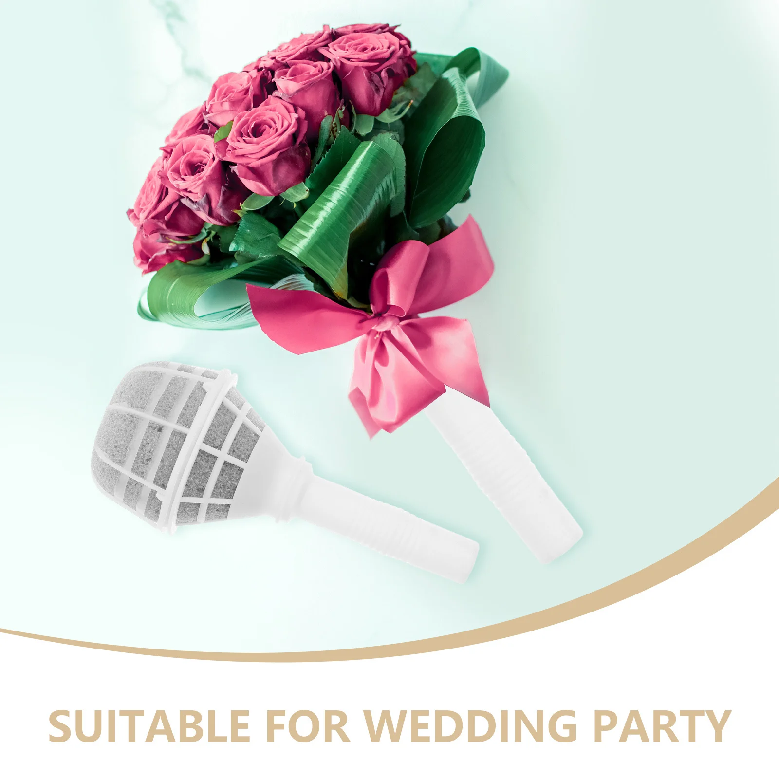 4 قطعة حامل باقة الزهور المجففة مقبض زهور الزفاف دعم المدمجة خفيفة الوزن تشكيلة زهور الزفاف أداة الزفاف