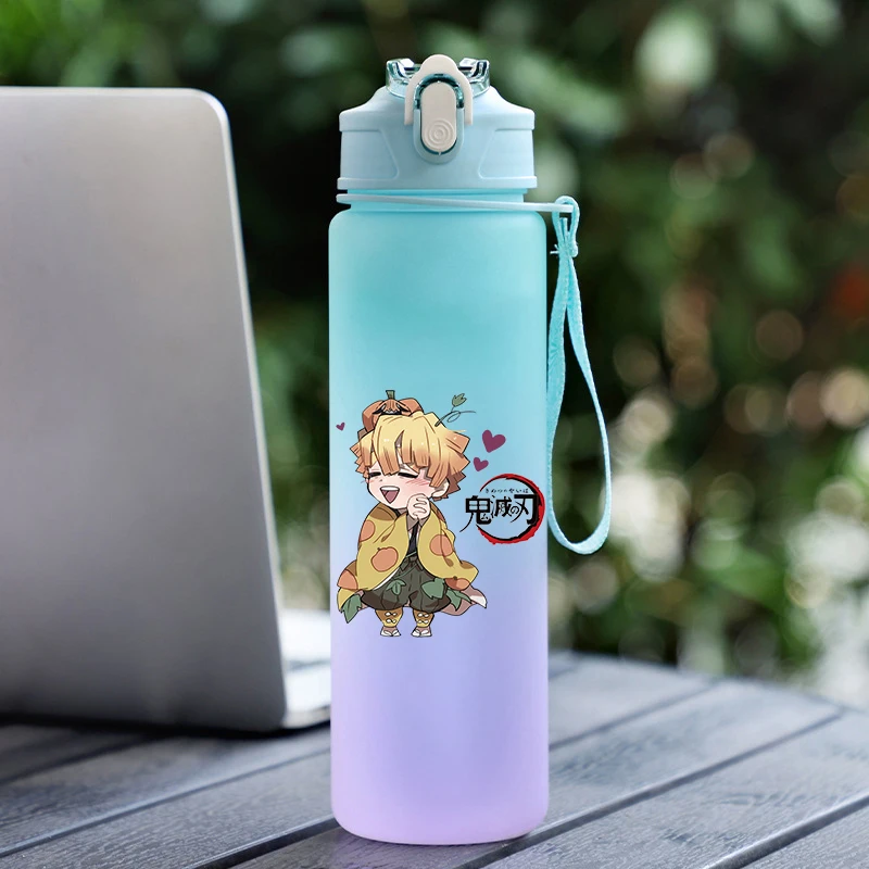 750ML Anime Demon Slayer Water Bottle Large Capacity Drinking Portable Cartoon Anime Outdoor Sport Water Cup Children Kid Gift