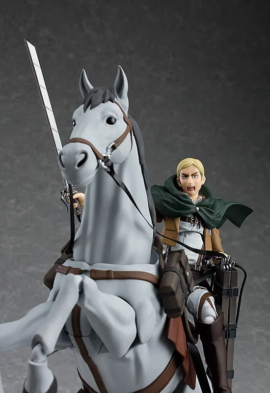 Original Figma 446 ataque a los Titanes Erwin Smith en Stock Anime colección de figuras de acción modelo Juguetes