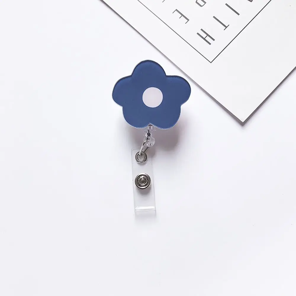 Candy Color Cute Student Nurse Doctor Acrylic Reel Clip Retractable Badge Reel ID Card Clips Badge Holder Name Card Holder