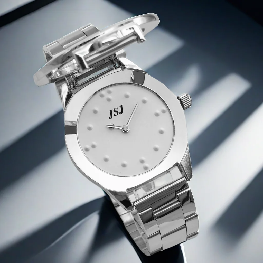 触覚腕時計 - 盲人及び視覚障害者向け 隆起ポイント文字盤搭載