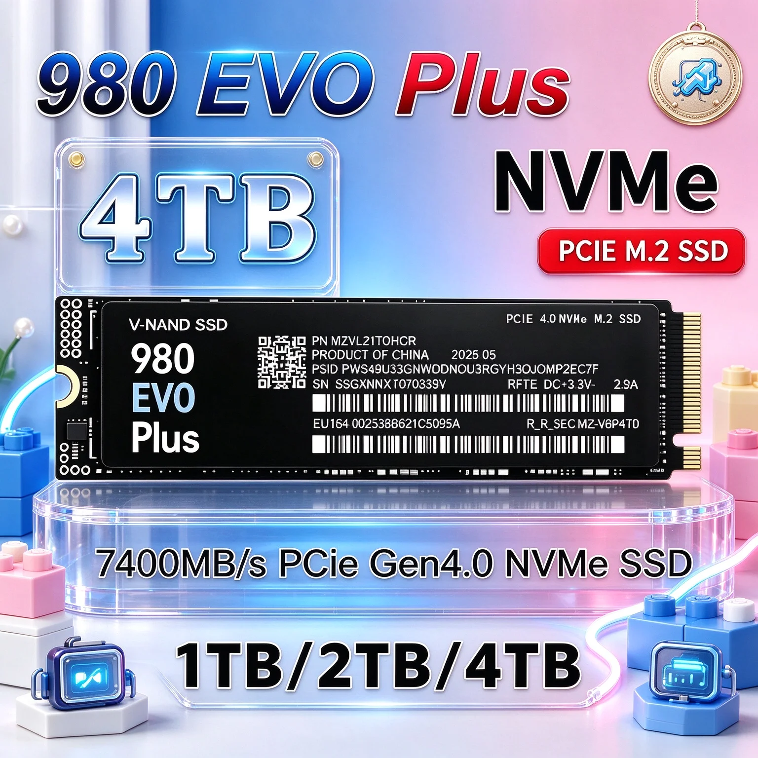 High‑Speed Storage Upgrade 980 EVO Plus M.2 2280 NVMe PCIe4.0 X4 TLC Internal Solid State Drive 500GB - 4TB For PS5 Gaming
