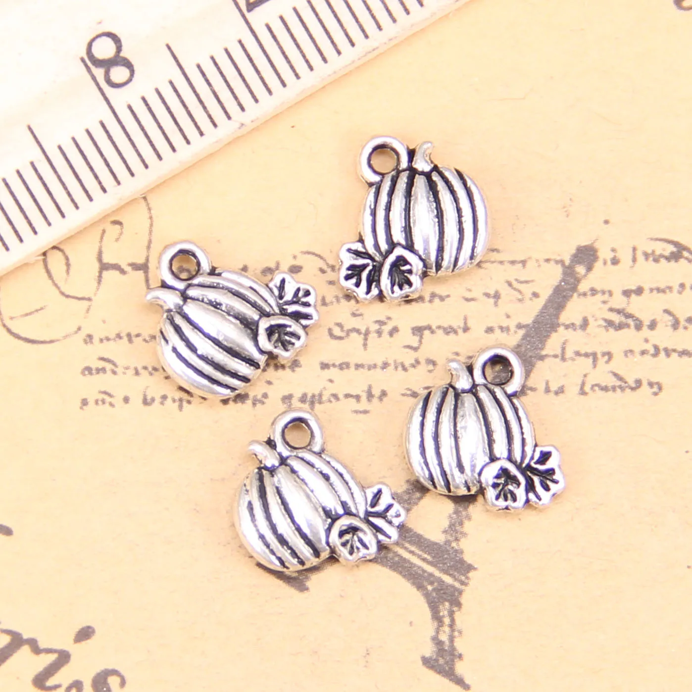 145pcs Charms pumpkin fall thanksgiving halloween 10x10mm Antique Silver Plated Pendants DIY Handmade Tibetan Silver Jewelry