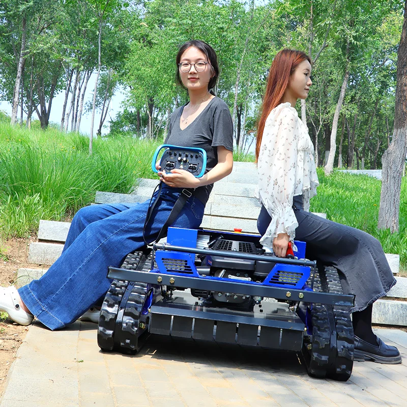 

Customized four-stroke wireless controlled lawn mower remote control lawn mower crawler robot weeder