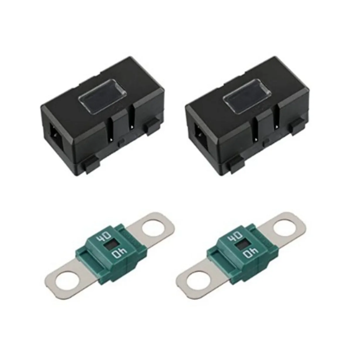 2 X ANS-H Car Fuse Holder and 2 X High Current Bolt on Midi Fuses 40A Amp for Cars, Trucks, Vehicles 40A