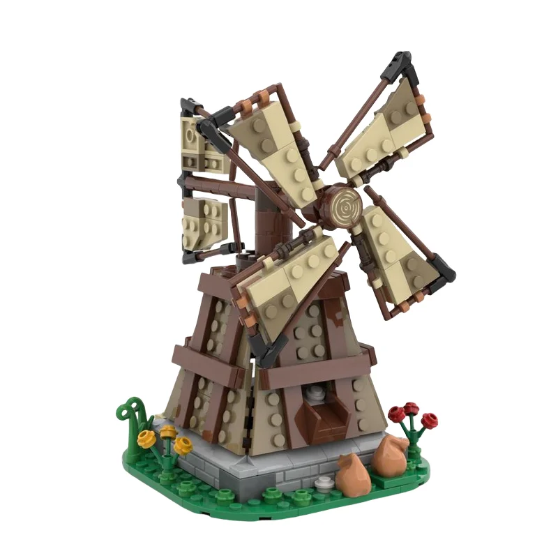 

Medieval castle windmill building model match toy building blocks small particle decoration gift 322pcs set